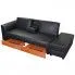 Szczegółowe zdjęcie nr 7 produktu Rozkładana sofa Antlia z ekokóry - czarna