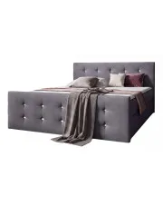 Ciemnoszare łóżko w stylu glamour 5 rozmiarów - Cristallia 3X w sklepie aosom.live