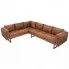 Szczegółowe zdjęcie nr 5 produktu Selwa 2 Sofa narożna, tkanina, brąz