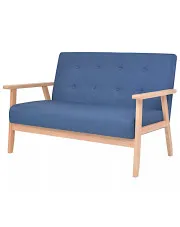 Niebieska sofa 2-osobowa - Sybis w sklepie aosom.live