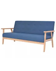 Niebieska sofa 3-osobowa - Sybis w sklepie aosom.live