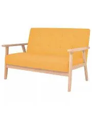 2-osobowa żółta sofa retro - Garner 2X w sklepie aosom.live