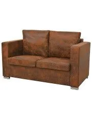Przytulna brązowa sofa dwuosobowa - Pelagio 2Q w sklepie aosom.live
