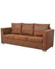 Przytulna brązowa sofa trzyosobowa - Pelagio 3Q w sklepie aosom.live