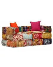 Kolorowa sofa Patchwork modułowa 2-osobowa - Montanex 3D w sklepie aosom.live