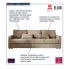 Szczegółowe zdjęcie nr 4 produktu Jasnobrązowa welurowa sofa tapicerowana - Vilmira