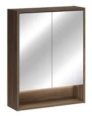 Wisząca szafka z lustrem Orzech Villa - Solvane 5X 60 cm w sklepie aosom.live