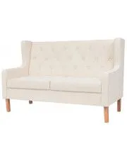 Dwuosobowa sofa Faselo 2C - kremowobiała w sklepie aosom.live