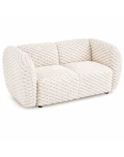 Kremowa dwuosobowa puszysta sofa do salonu - Mexa w sklepie aosom.live