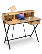 Industrialne biurko w kolorze dąb artisan 100 cm - Corvello w sklepie aosom.live