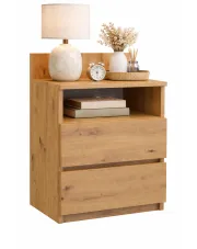 Szafka nocna z szufladami i półką dąb artisan - Okiro w sklepie aosom.live