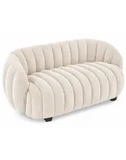 Kremowa miękka sofa dwuosobowa z przeszyciami - Xeda w sklepie aosom.live