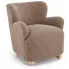 Fotel wypoczynkowy w kolorze cappuccino typu boucle Nobo