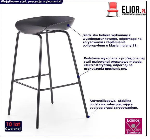 Designerski hoker Tulipex - czarny