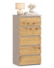 Minimalistyczna komoda z 5 szufladami kaszmir dąb artisan - Verris 5X w sklepie aosom.live