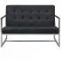 Szczegółowe zdjęcie nr 4 produktu Zgrabna 2-osobowa sofa Aparro z ekoskóry - czarna