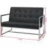 Szczegółowe zdjęcie nr 5 produktu Zgrabna 2-osobowa sofa Aparro z ekoskóry - czarna