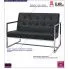 Szczegółowe zdjęcie nr 6 produktu Zgrabna 2-osobowa sofa Aparro z ekoskóry - czarna