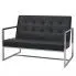 Zdjęcie produktu Zgrabna 2-osobowa sofa Aparro z ekoskóry - czarna.