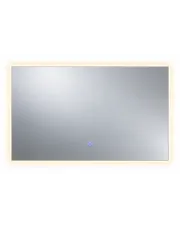 Prostokątne nowoczesne lustro wiszące LED do łazienki - Alop 6X w sklepie aosom.live