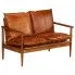 Elegancka skórzana sofa Canes - brązowa