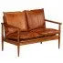 Szczegółowe zdjęcie nr 5 produktu Elegancka skórzana sofa Canes - brązowa