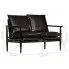 Szczegółowe zdjęcie nr 8 produktu Elegancka skórzana sofa Canes - czarna
