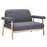 Zdjęcie produktu Materiałowa sofa 2-osobowa Uxis 2D - ciemnoszara.