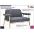 Zdjęcie materiałowa sofa 2-osobowa Eureka 2G - ciemnoszara | aosom.live