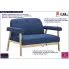 Zdjęcie 2-osobowa sofa tapicerowana Uxis 2B - granatowa | aosom.live