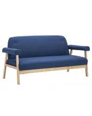Tapicerowana sofa 3-osobowa Uxis 3B - granatowa w sklepie aosom.live