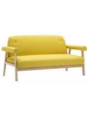 Tapicerowana sofa 3-osobowa Uxis 3Y - żółta w sklepie aosom.live