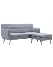 Tapicerowana pikowana sofa Kova 2L - jasny szary w sklepie aosom.live