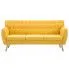 Żółta 3-osobowa sofa pikowana Lilia