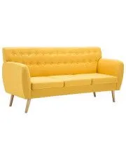 3-osobowa żółta sofa pikowana - Elia w sklepie aosom.live