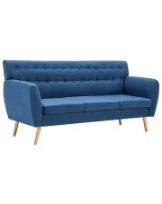 3-osobowa niebieska sofa pikowana - Elia w sklepie aosom.live