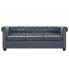 Szczegółowe zdjęcie nr 4 produktu Trzyosobowa sofa Asemo w stylu Chesterfield - szara