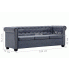 Szczegółowe zdjęcie nr 7 produktu Trzyosobowa sofa Asemo w stylu Chesterfield - szara