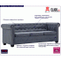 Szczegółowe zdjęcie nr 9 produktu Trzyosobowa sofa Asemo w stylu Chesterfield - szara