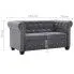 Zdjęcie sofa Xavier 2Q, styl Chesterfield, szara | aosom.live