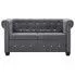 Szczegółowe zdjęcie nr 6 produktu Aksamitna sofa w stylu Chesterfield Xavier 2Q - szara