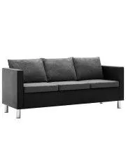 Atrakcyjna 3-osobowa sofa Glomsti 3Q - czarno-jasnoszara w sklepie aosom.live
