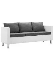 Atrakcyjna 3-osobowa sofa Glomsti 3Q - biało-jasnoszara w sklepie aosom.live