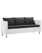Atrakcyjna 3-osobowa sofa Glomsti 3Q - biało-ciemnoszara w sklepie aosom.live
