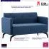 Szczegółowe zdjęcie nr 10 produktu Stylowa 2-osobowa sofa Skoma 2X - niebieska