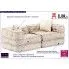 2-osobowa rozkładana beżowa sofa modułowa Demri 3D