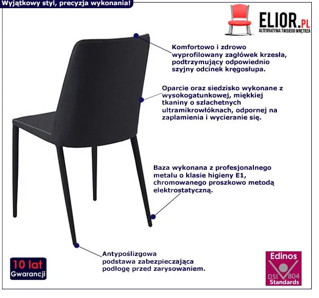 Eleganckie krzesło Maver - czarne