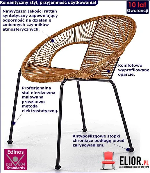 Rattanowy fotel ogrodowy Kalipso