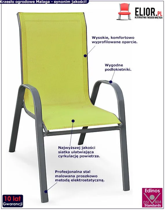 Krzesło ogrodowe Helnia - zielone