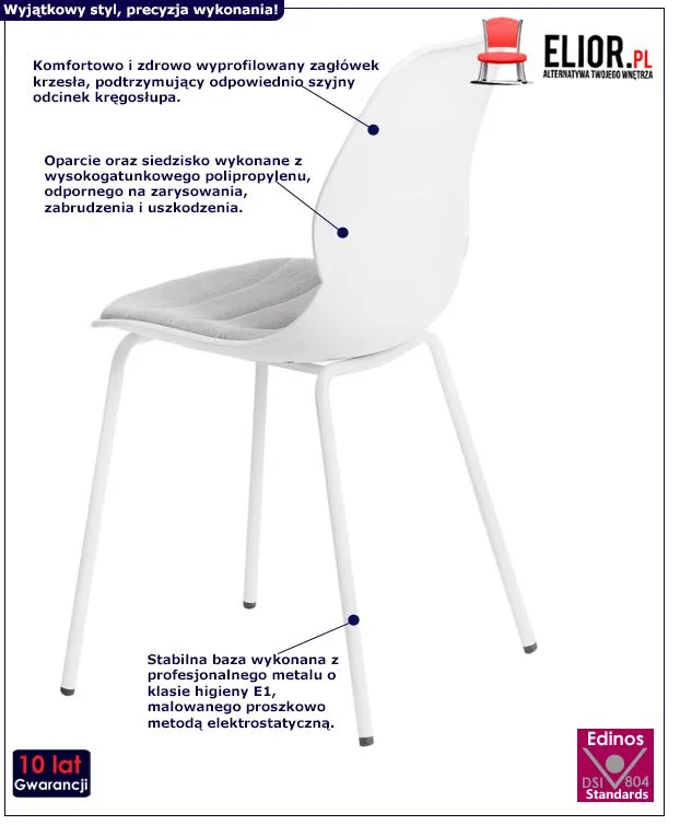 Stylowe krzesło Tina 2X - białe